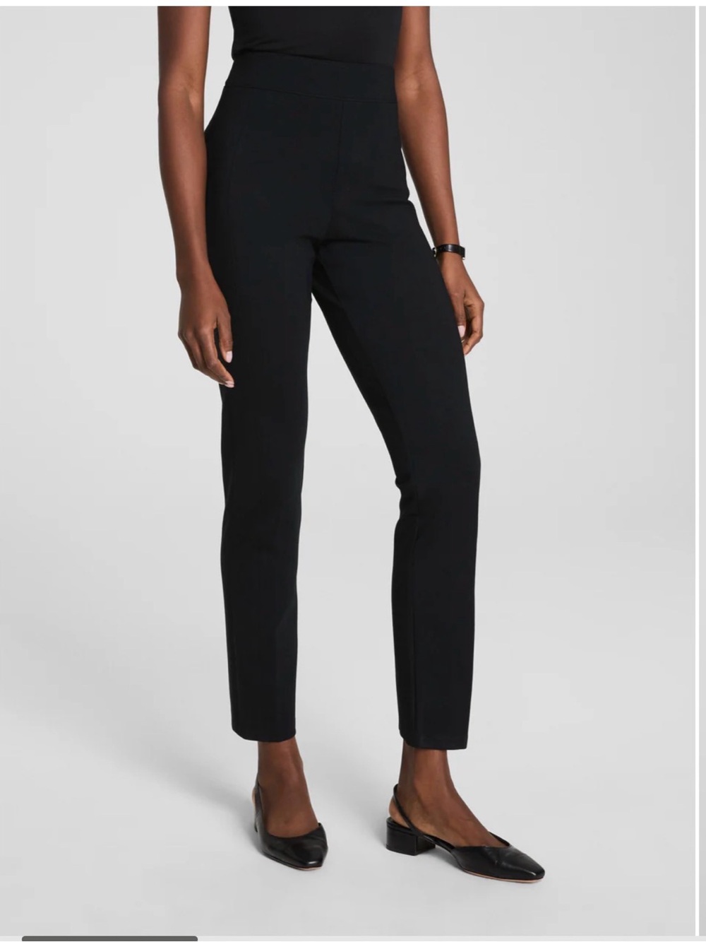 SPANX supersmooth PerfectFit Ponte Slim Straight Pant Black Size Medium